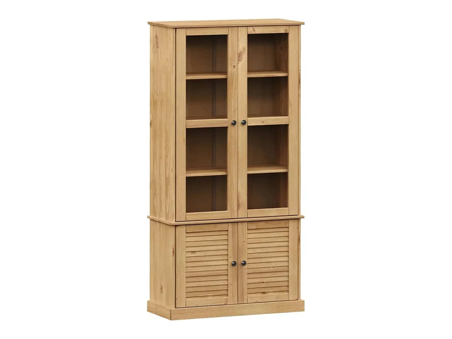 Armario con vitrina VIGO madera maciza de pino 85x35x170 cm