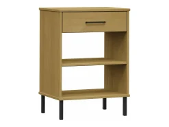 Armario consola patas de metal madera maciza pino marrón OSLO