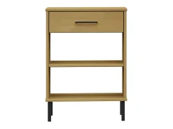Armario consola patas de metal madera maciza pino marrón OSLO