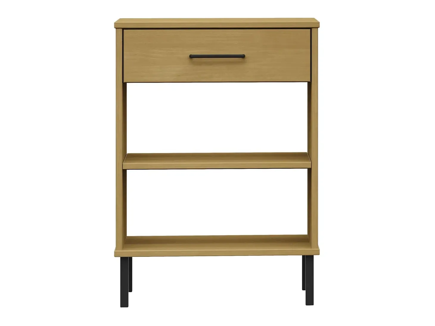 Armario consola patas de metal madera maciza pino marrón OSLO