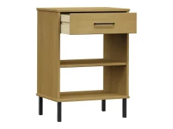 Armario consola patas de metal madera maciza pino marrón OSLO