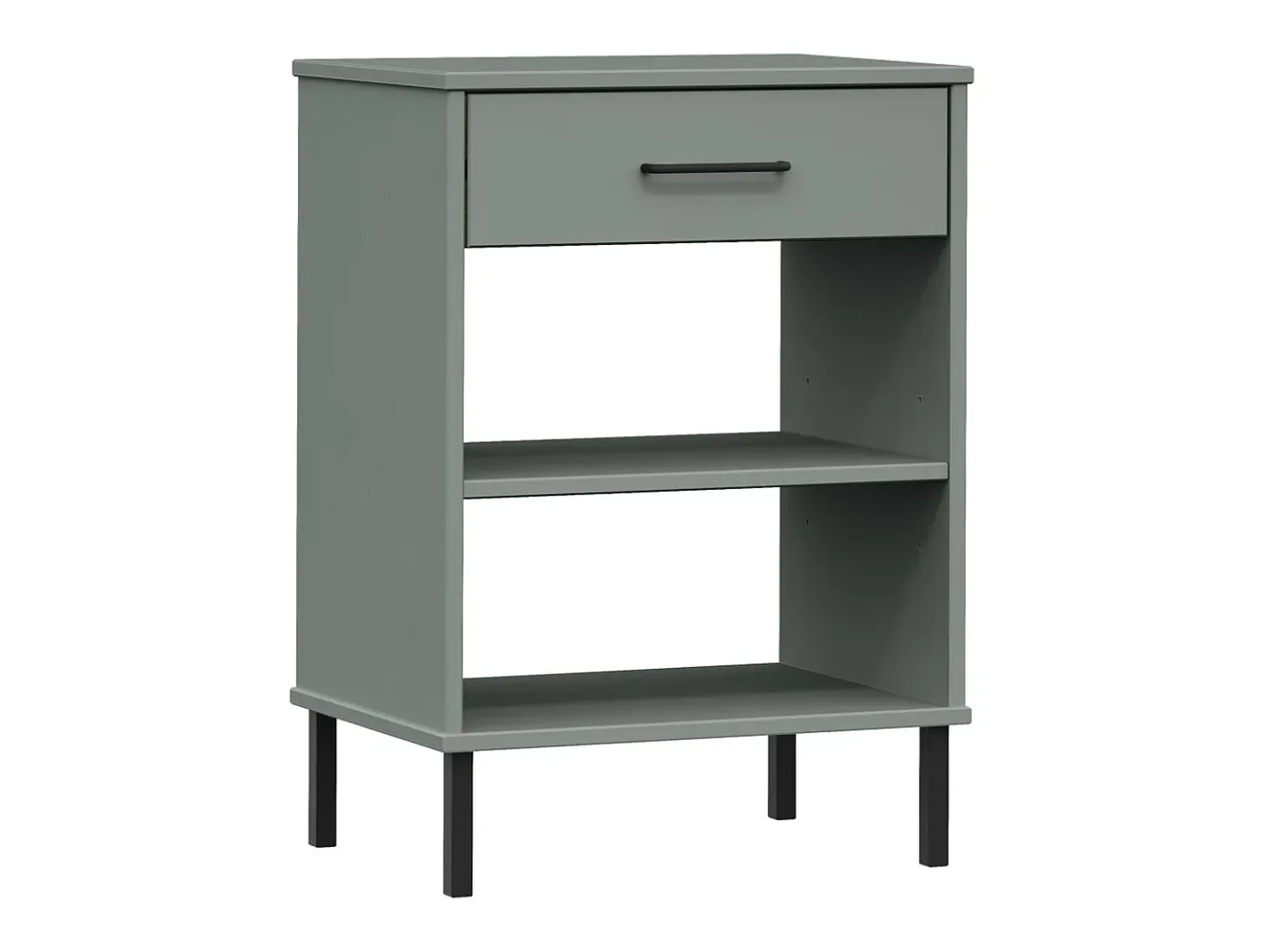 Armario consola patas de metal madera maciza pino gris OSLO ES352314