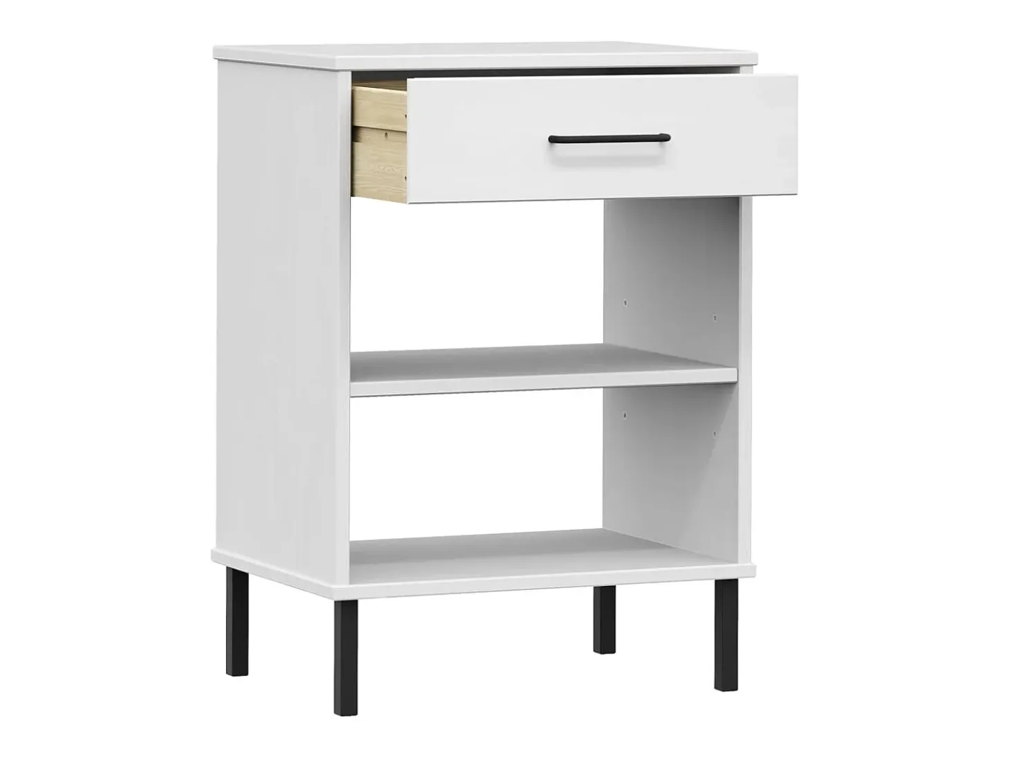 Armario consola patas de metal madera maciza pino blanco OSLO ES104187