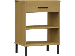 Armario consola patas de metal madera maciza pino marrón OSLO ES126282