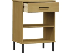 Armario consola patas de metal madera maciza pino marrón OSLO ES126282