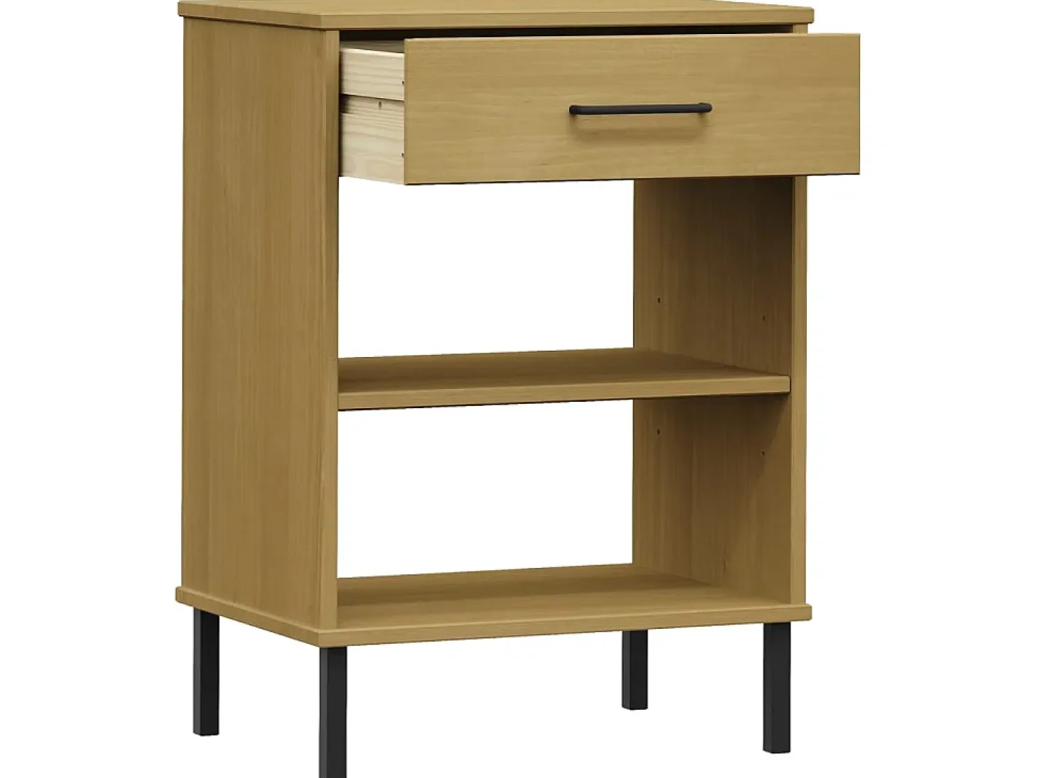 Armario consola patas de metal madera maciza pino marrón OSLO ES126282