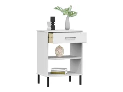 Armario consola patas de metal madera maciza pino blanco OSLO