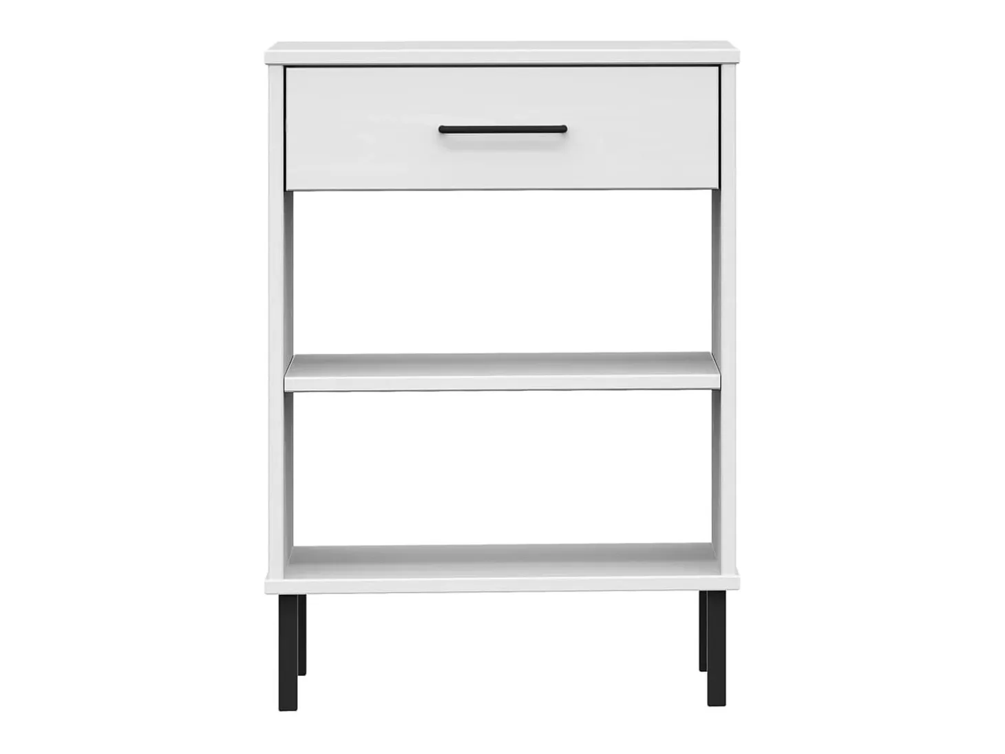 Armario consola patas de metal madera maciza pino blanco OSLO