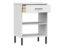 Armario consola patas de metal madera maciza pino blanco OSLO