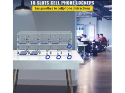 Armario de Acrílico para Teléfono Móvil SucceBuy , 10 Compartimentos con Llaves, Transparente