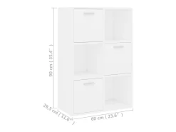 Armario de almacenamiento madera contrachapada 60x29,5x90 cm