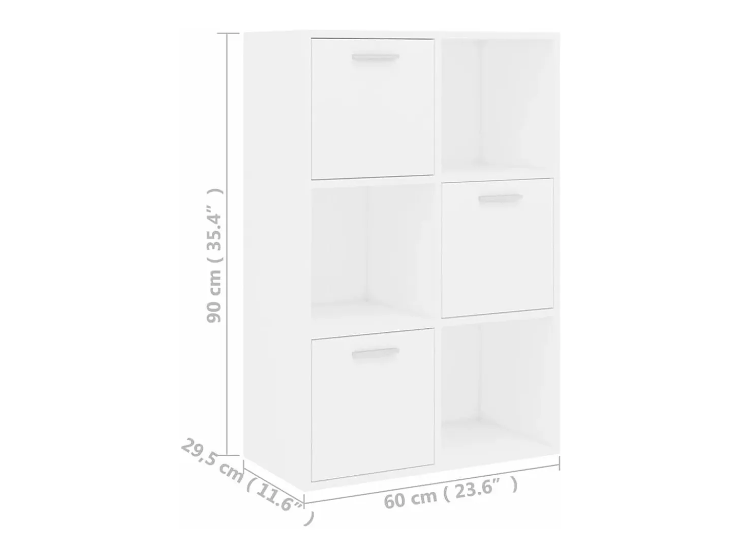 Armario de almacenamiento madera contrachapada 60x29,5x90 cm