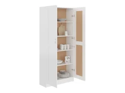 Armario de libros aglomerado blanco 82,5x30,5x185,5 cm