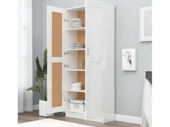 Armario de libros contrachapada blanco brillo 82,5x30,5x185,5cm