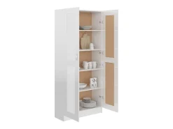 Armario de libros contrachapada blanco brillo 82,5x30,5x185,5cm