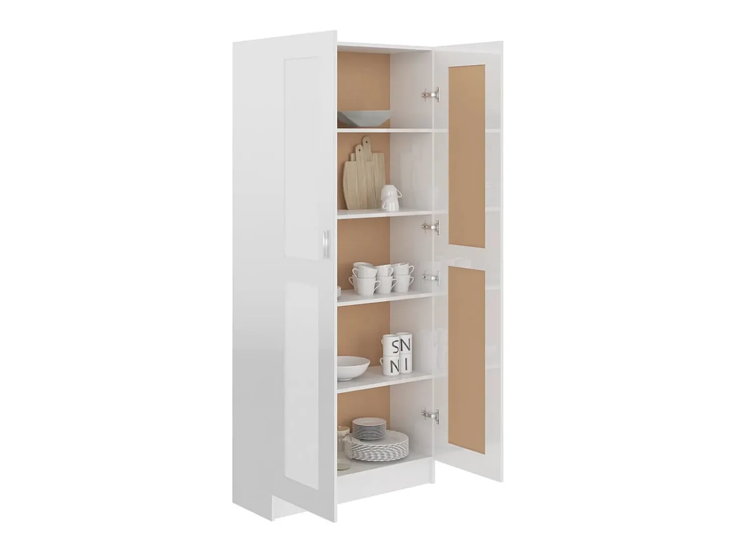 Armario de libros contrachapada blanco brillo 82,5x30,5x185,5cm