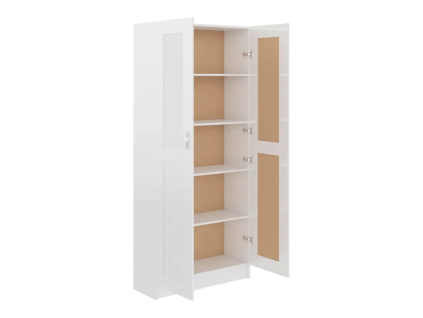 Armario de libros contrachapada blanco brillo 82,5x30,5x185,5cm