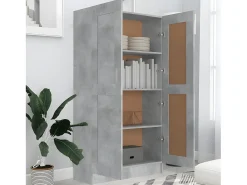 Armario de libros contrachapada gris hormigón 82,5x30,5x150cm