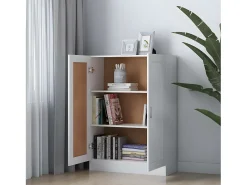 Armario de libros madera contrachapada blanco 82,5x30,5x115 cm