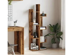 Armario de libros madera contrachapada envejecida 48x25,5x140cm