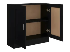 Armario de libros madera contrachapada negro 82,5x30,5x80 cm