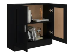 Armario de libros madera contrachapada negro 82,5x30,5x80 cm