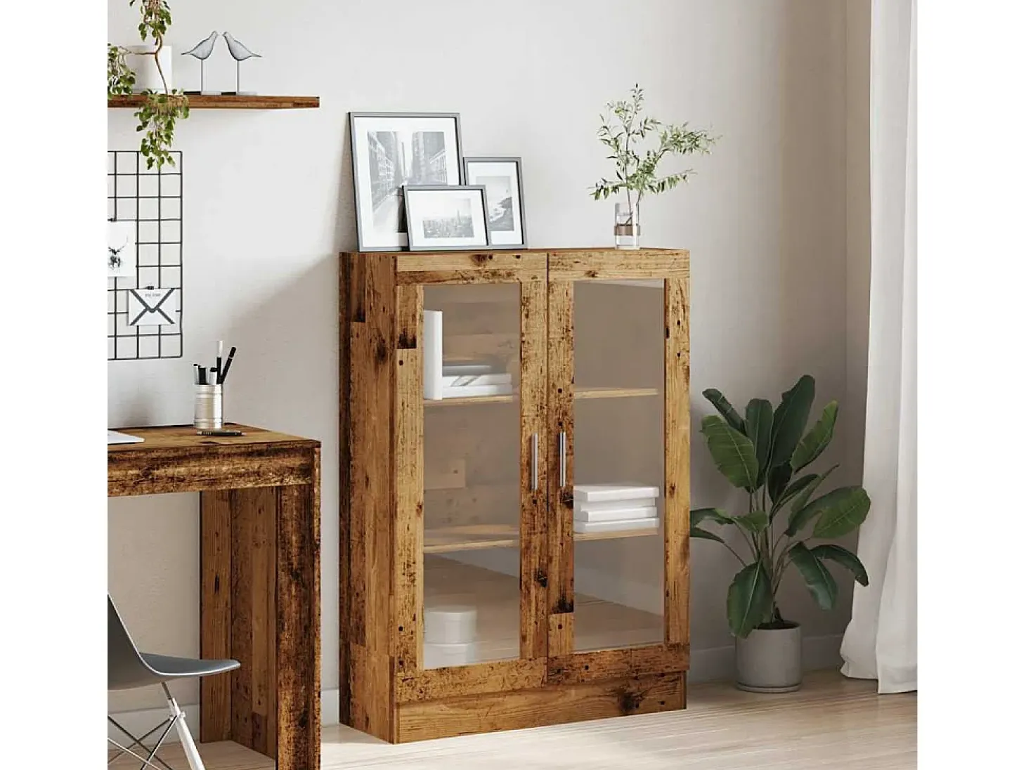 Armario de libros madera ingeniería envejecida 82,5x30,5x115 cm