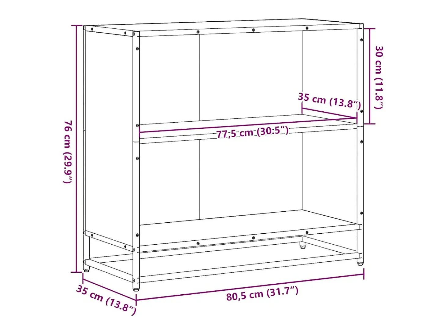 Armario de madera de ingeniería roble oscuro 80,5x35x76 cm