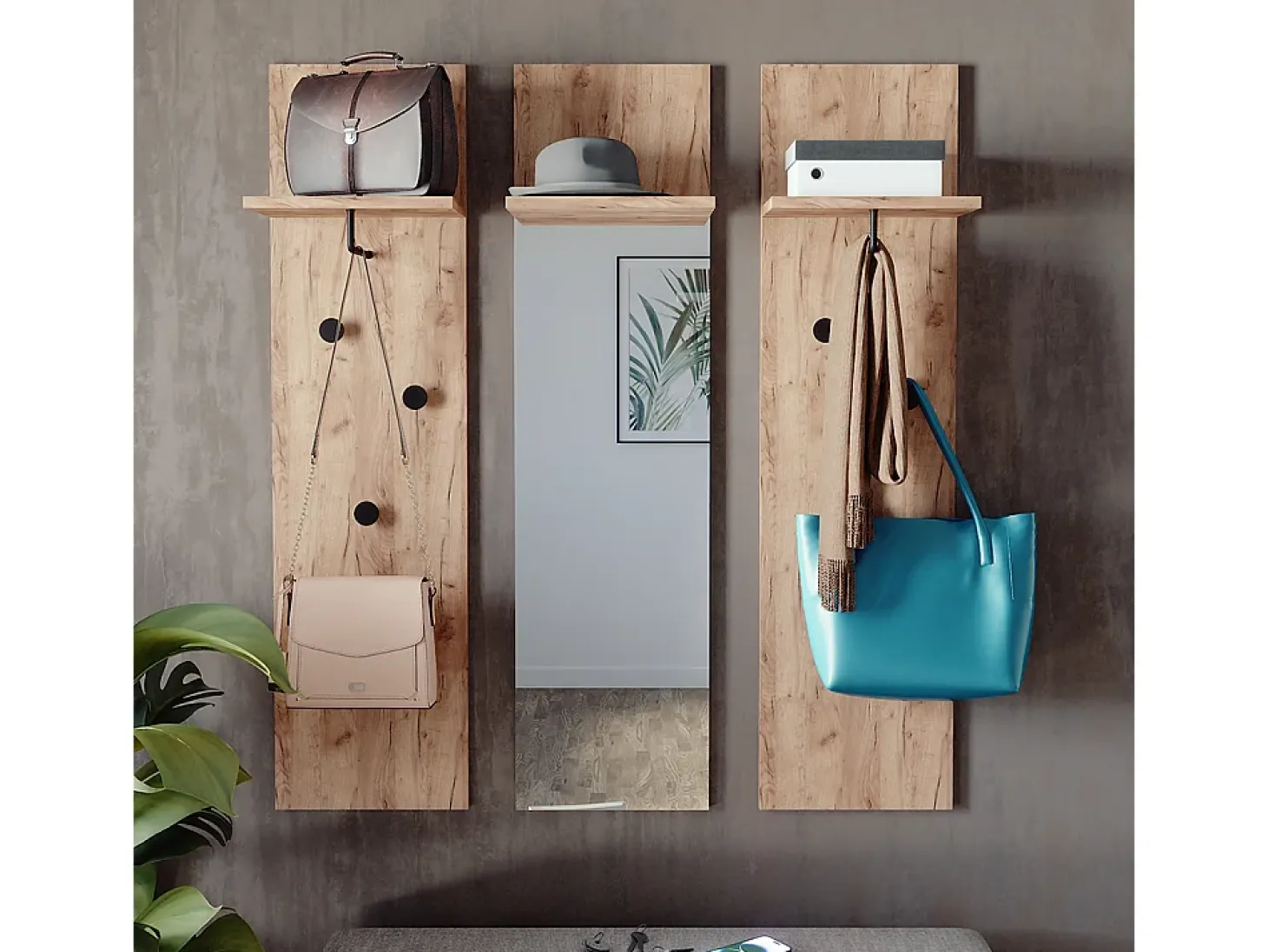 Armario de pared roble dorado 36x21.6x135 siri