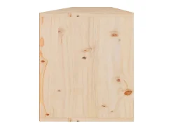 Armario de pared 2 uds madera maciza de pino 80x30x35 cm