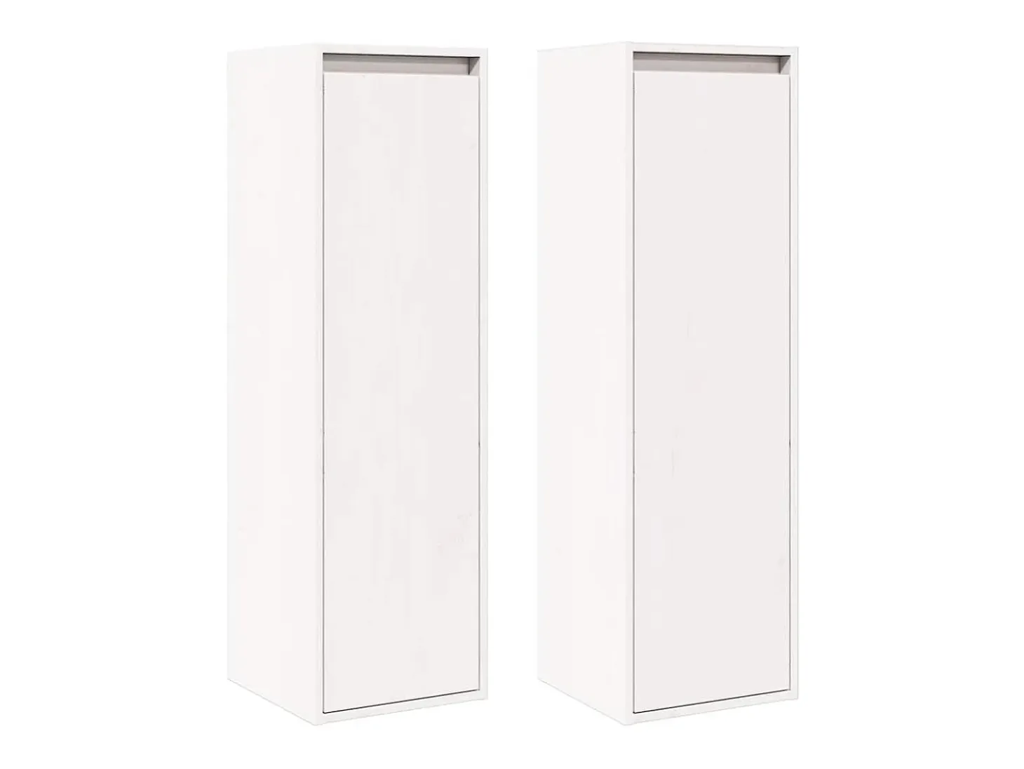 Armario de pared 2 uds madera maciza pino blanco 30x30x100 cm