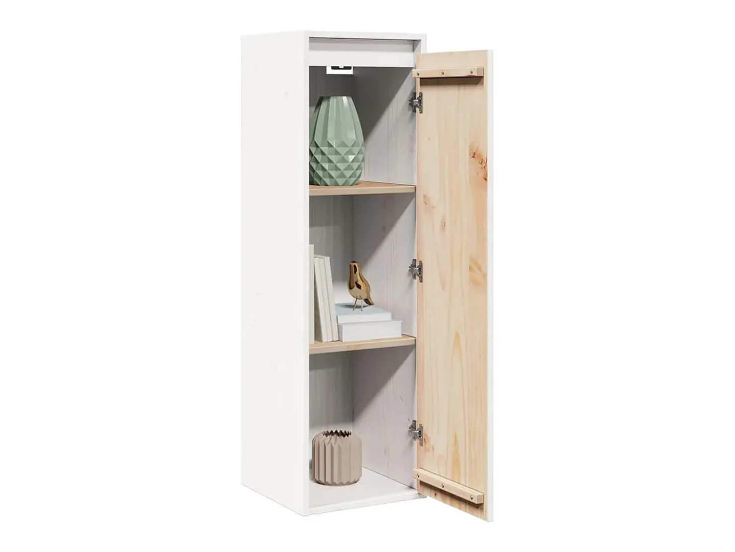 Armario de pared Blanco 30x30x100 cm Madera maciza de pino