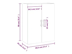 Armario de pared blanco 69,5x34x90 cm