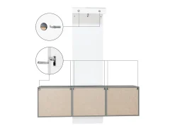 Armario de pared Carlton Set 3, Cuerpo en antracita mate / Panel en gris de alto brillo (157 x 193 x 35 cm)