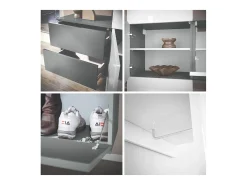 Armario de pared Carlton Set 1, Cuerpo en antracita mate / Panel en roble natural (208 x 193 x 35 cm)