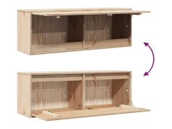 Armario de pared de madera maciza de pino 100x30x35 cm