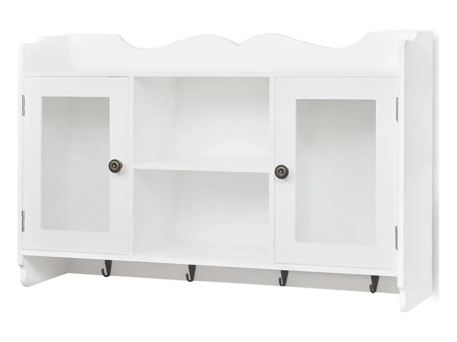 Armario de pared estante expositor vidrio MDF blanco libros/DVD