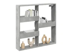 Armario de pared gris hormigón 80x15x80 cm madera de ingeniería
