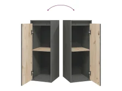 Armario de pared Gris 30x30x80 cm Madera maciza de pino