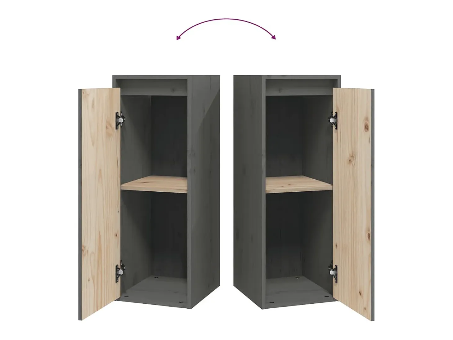 Armario de pared Gris 30x30x80 cm Madera maciza de pino