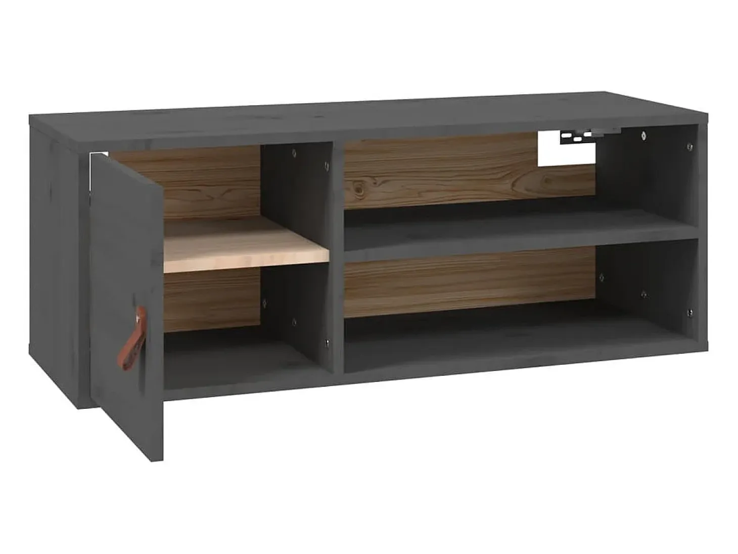 Armario de pared Gris 80x30x30 cm Madera maciza de pino