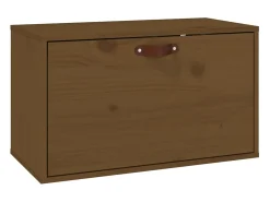 Armario de pared marrón miel 60x30x35 cm Madera maciza de pino