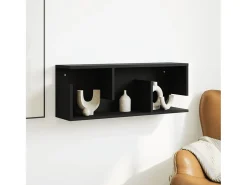 Armario de pared 80x20x30 cm madera de ingeniería negra
