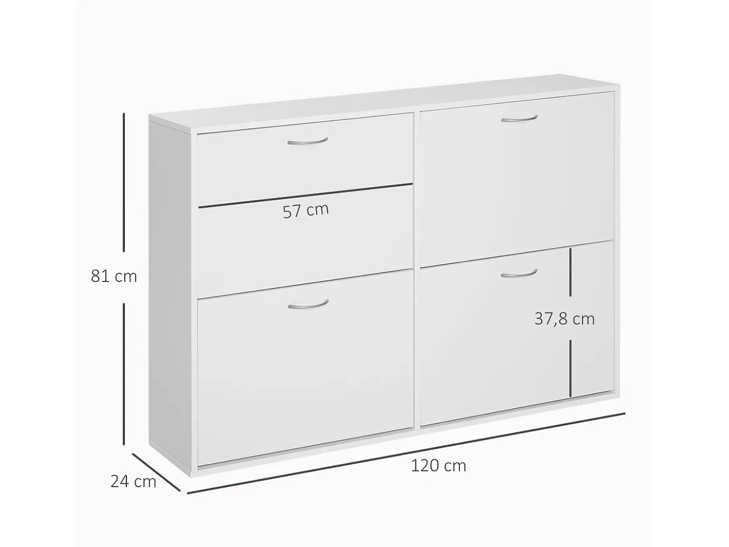 Armario de zapatos blanco 120x24x81 cm HOMCOM