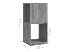 Armario giratorio aglomerado gris hormigón 34,5x34,5x75,5 cm