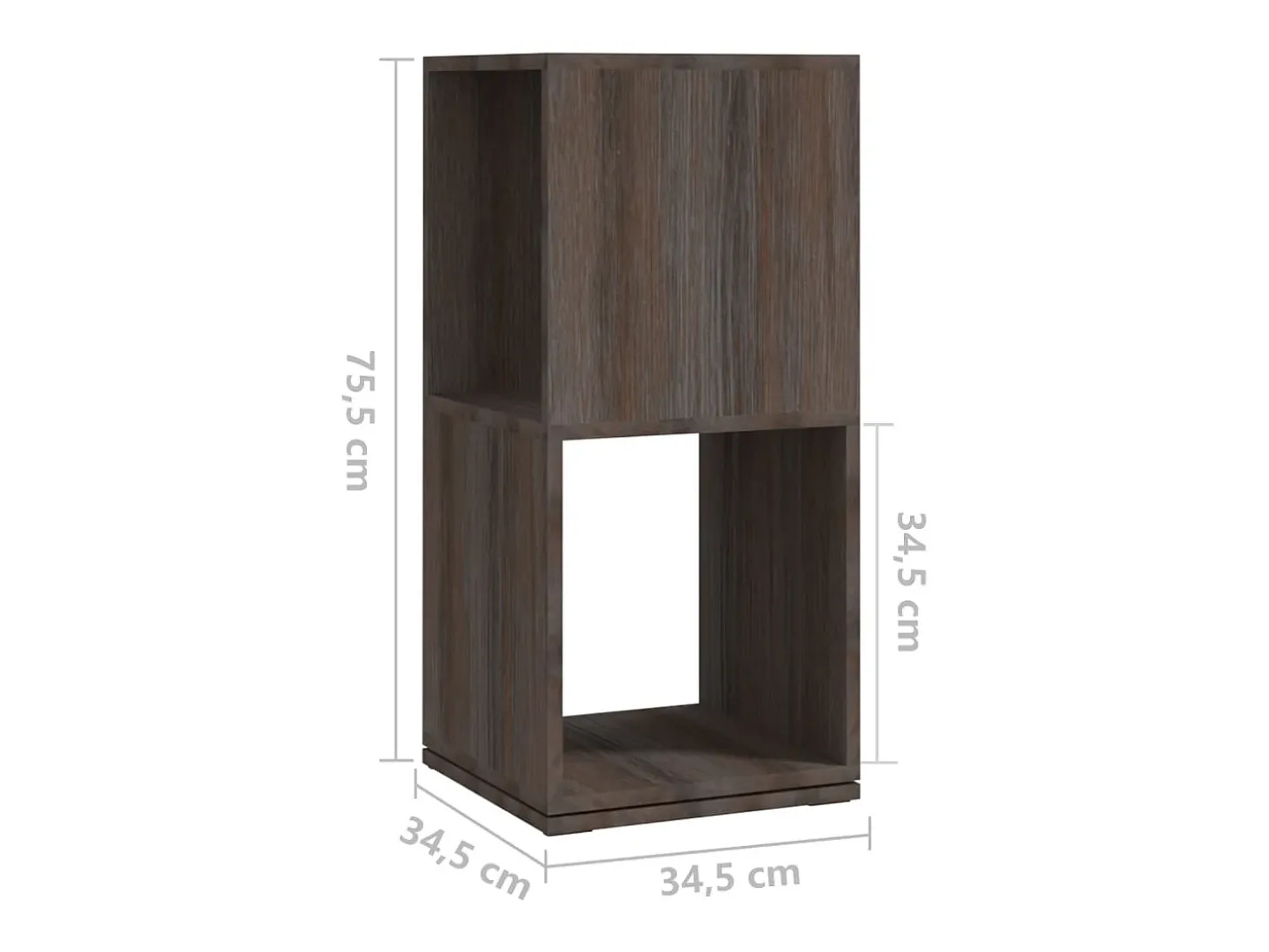Armario giratorio aglomerado gris y Sonoma 34,5x34,5x75,5 cm