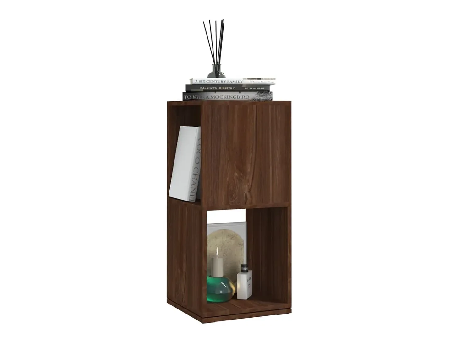 Armario giratorio aglomerado roble marrón 34,5x34,5x75,5 cm