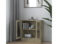 Armario libros madera contrachapada color roble 82,5x30,5x80 cm ES544652
