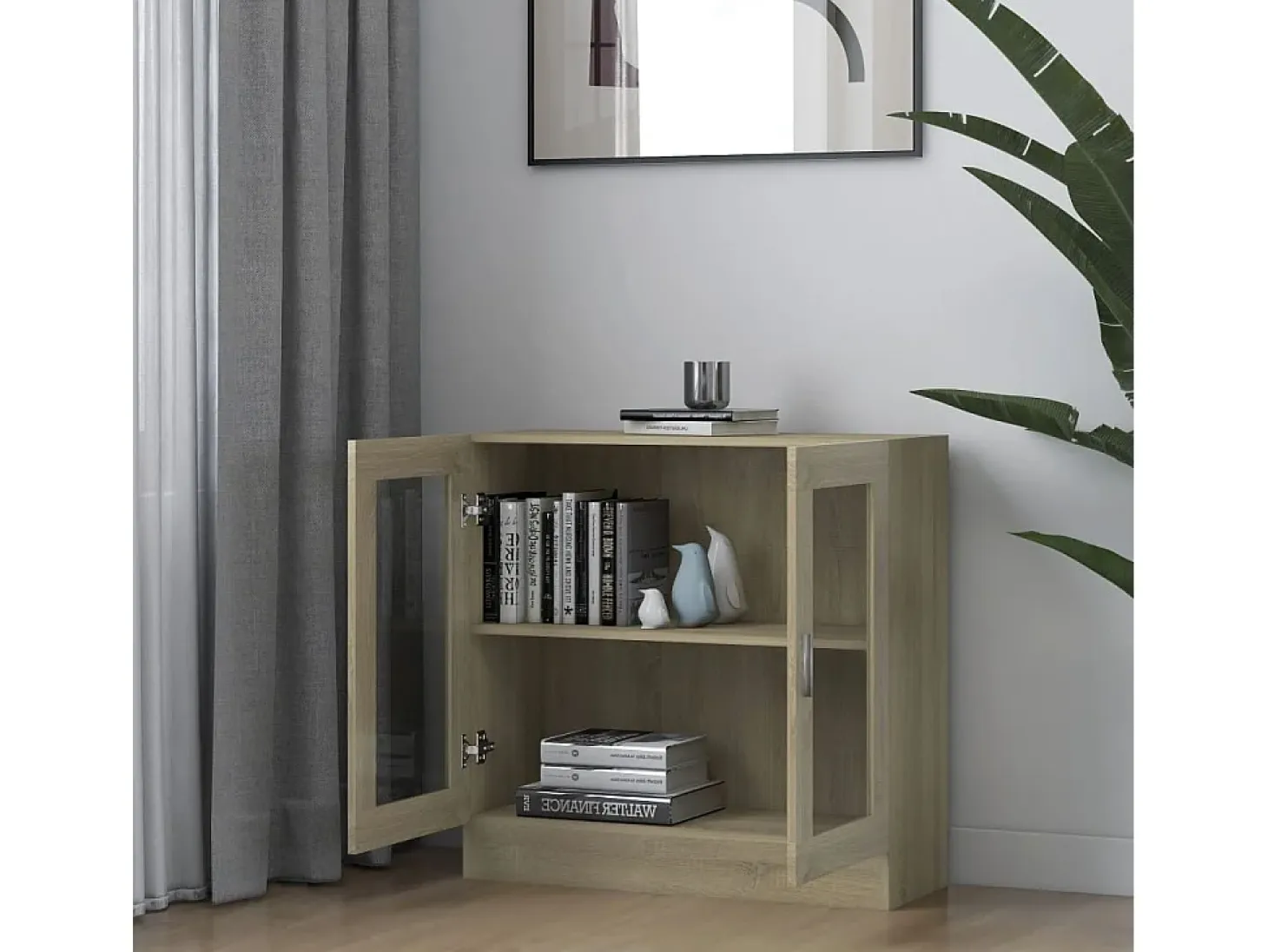 Armario libros madera contrachapada color roble 82,5x30,5x80 cm ES544652