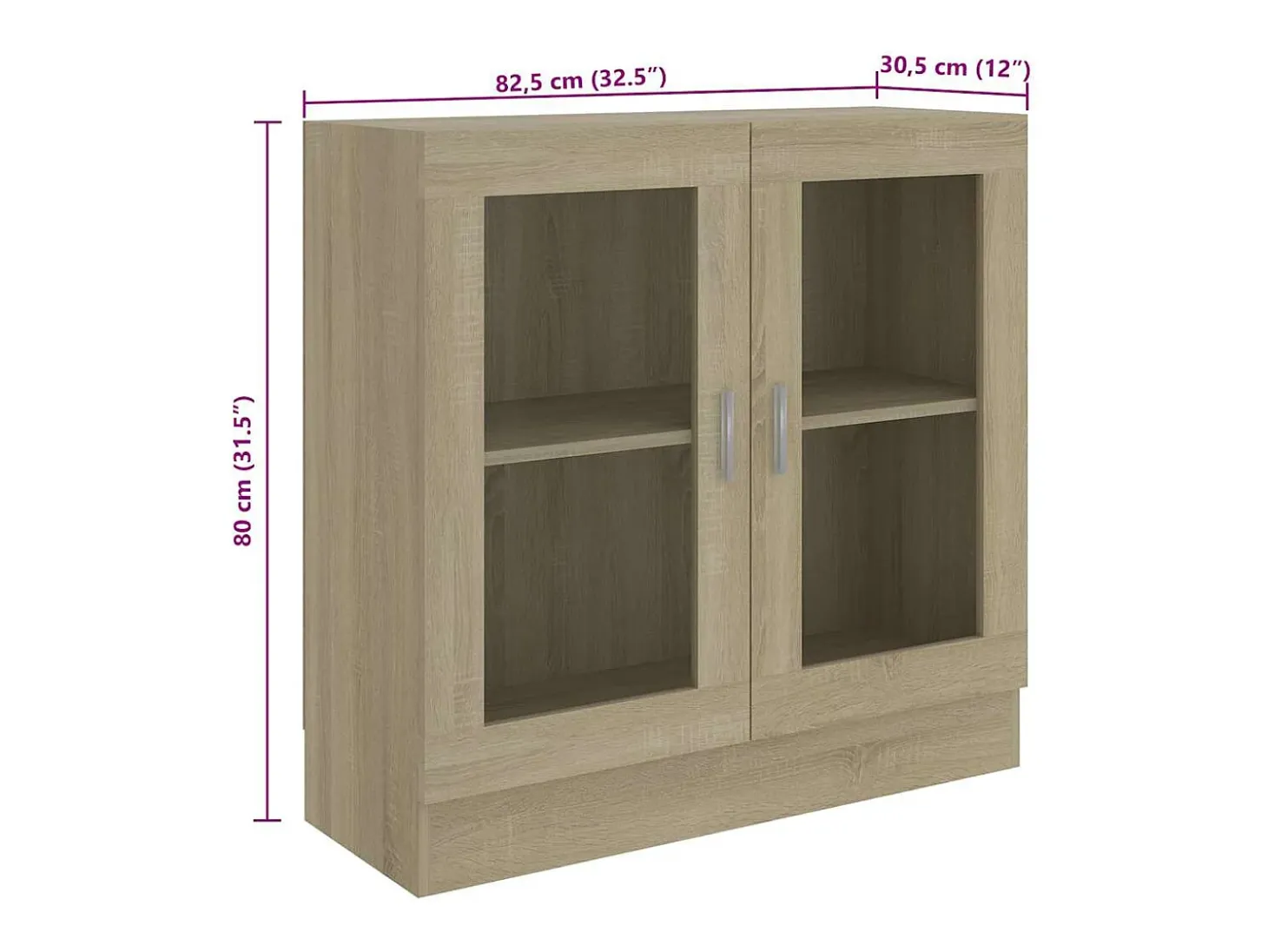 Armario libros madera contrachapada color roble 82,5x30,5x80 cm